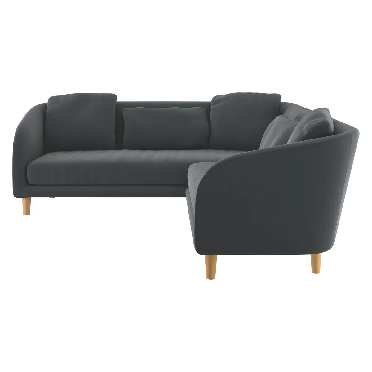 Colby Grey Velvet Right Arm Corner Sofa, Grey – image 4