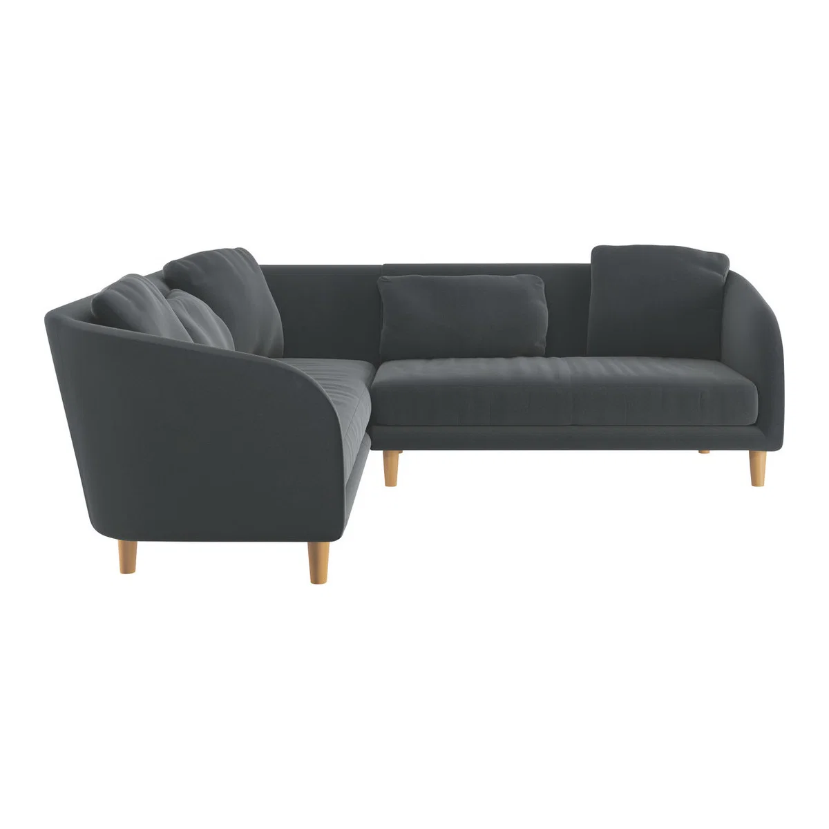 Colby Grey Velvet Right Arm Corner Sofa, Grey – image 1