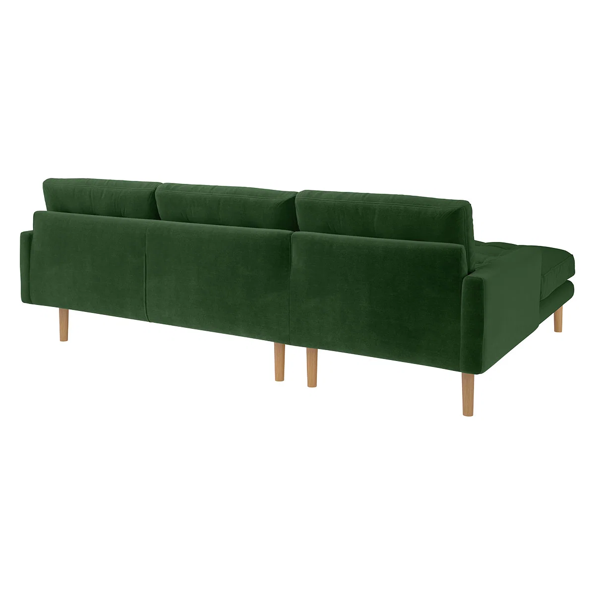 Fenner Moss Green Velvet Left-Hand 4 Seater Chaise Sofa, Moss Green – image 5
