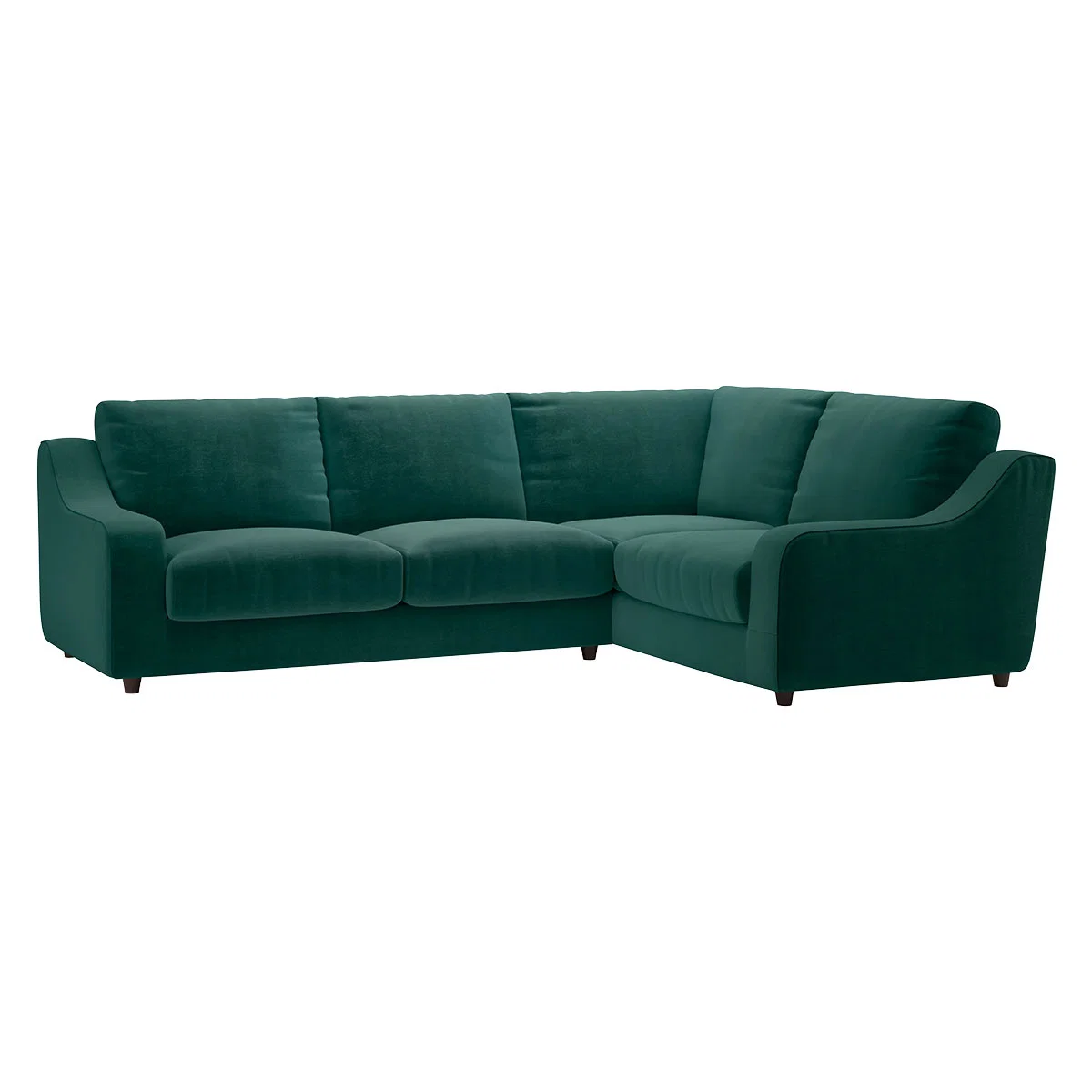 Slope Emerald Green Velvet Left Arm Corner Sofa, Green – image 3