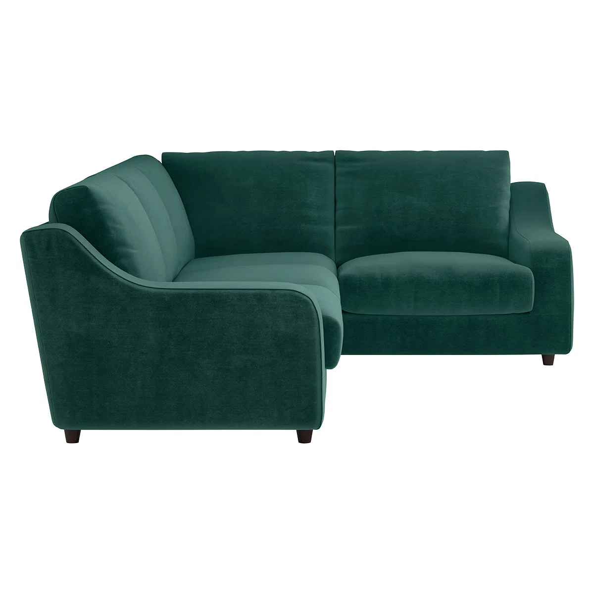 Slope Emerald Green Velvet Left Arm Corner Sofa, Green – image 4
