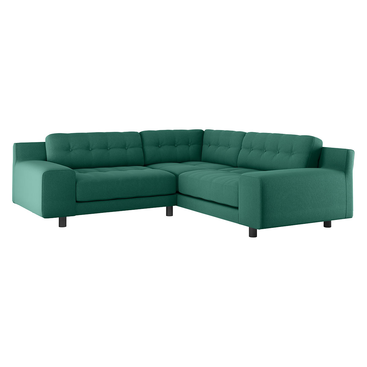 Hendricks 3 Seater Green FaBric Left Hand Corner Sofa, Green – image 4