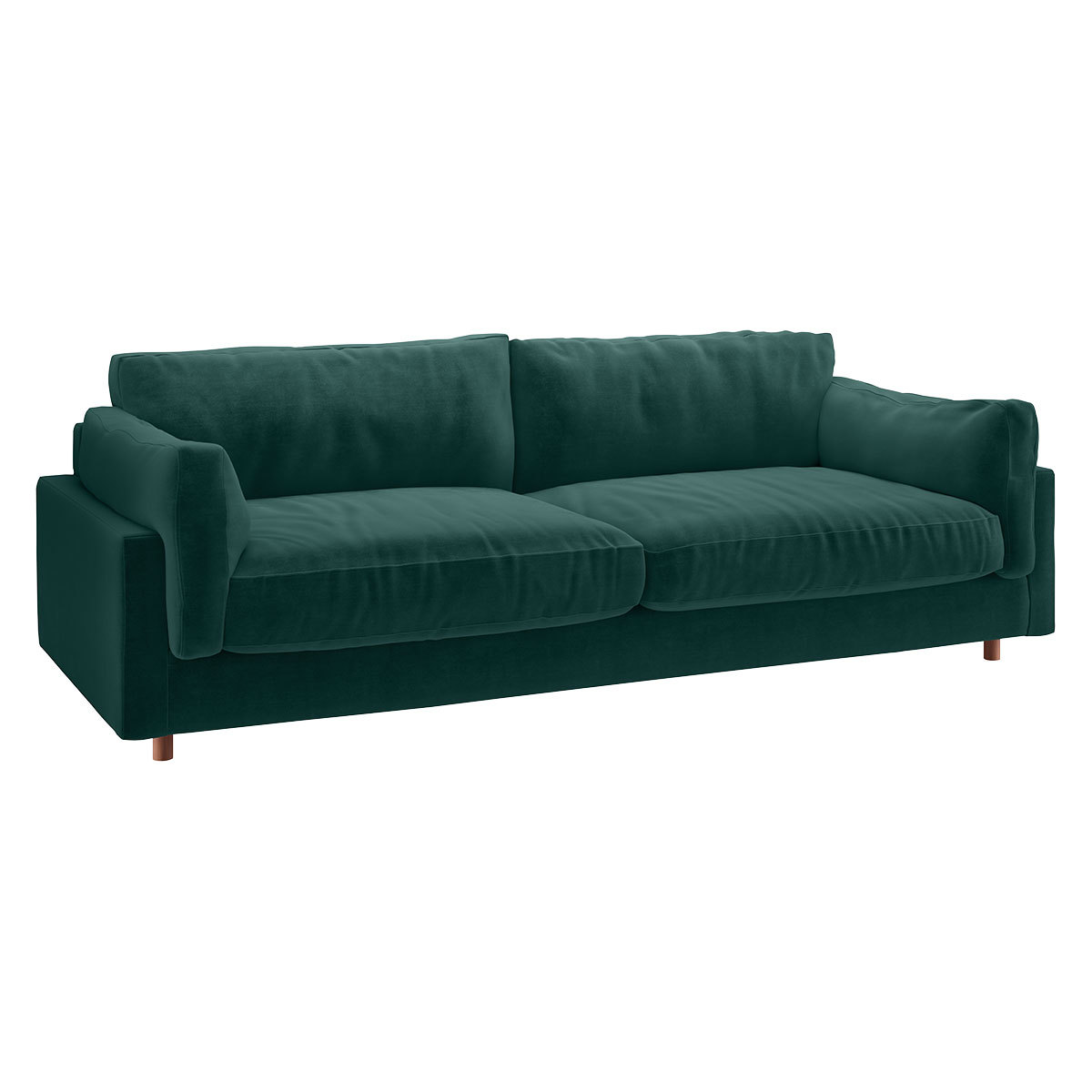 Elkin Emerald Green Velvet 4 Seat Sofa, Green – image 3