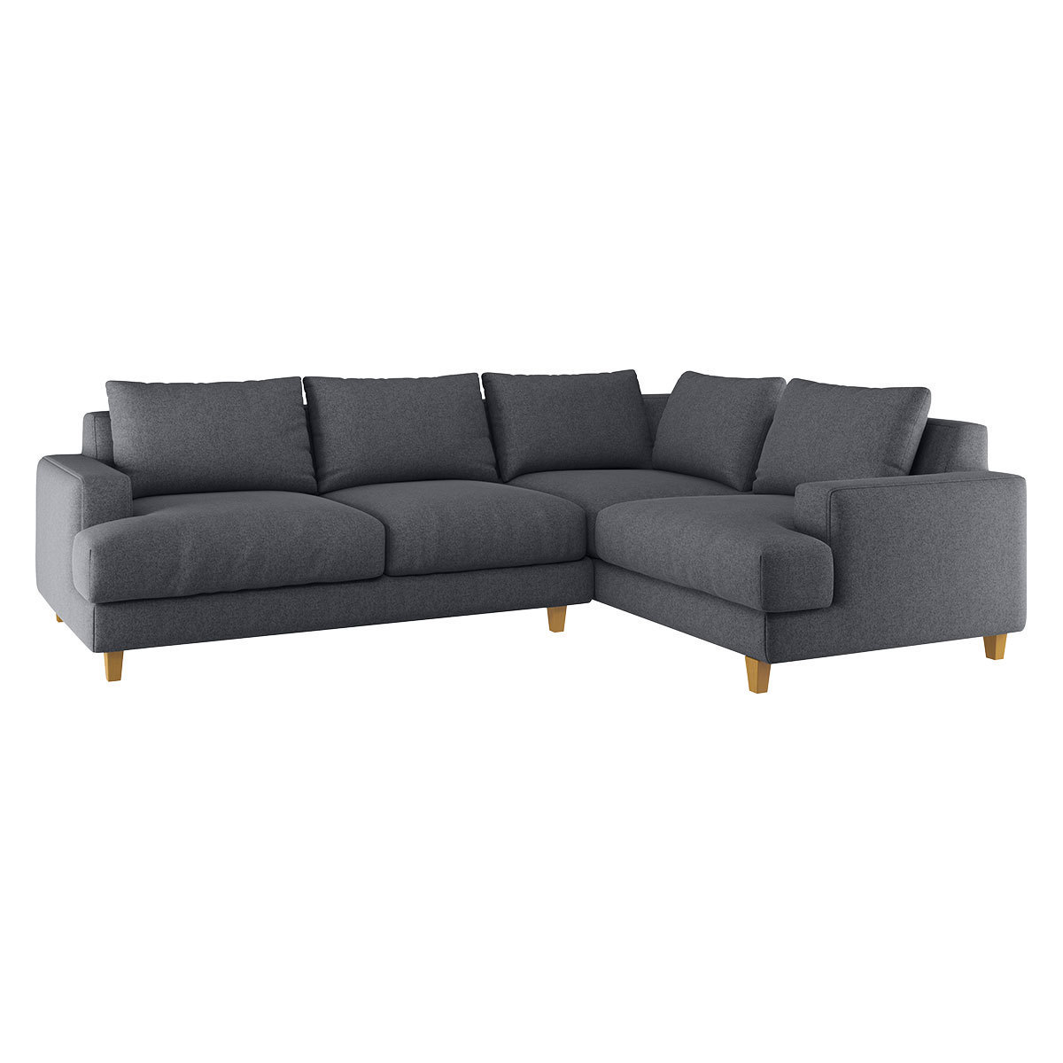 Wiltons Charcoal Grey Wool Left Hand Corner Sofa, Charcoal – image 3