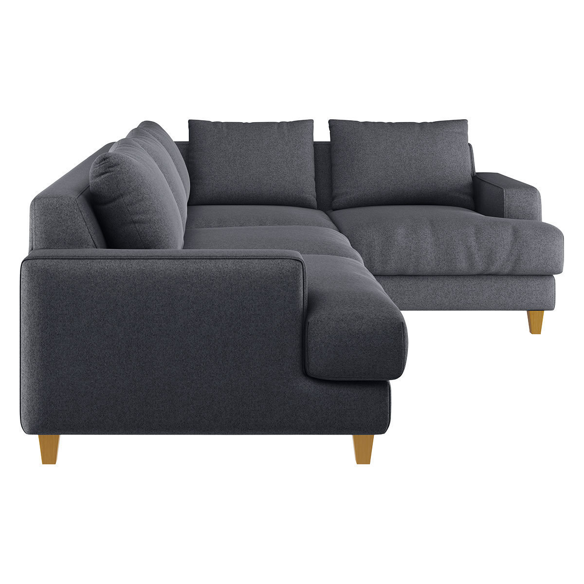 Wiltons Charcoal Grey Wool Left Hand Corner Sofa, Charcoal – image 4
