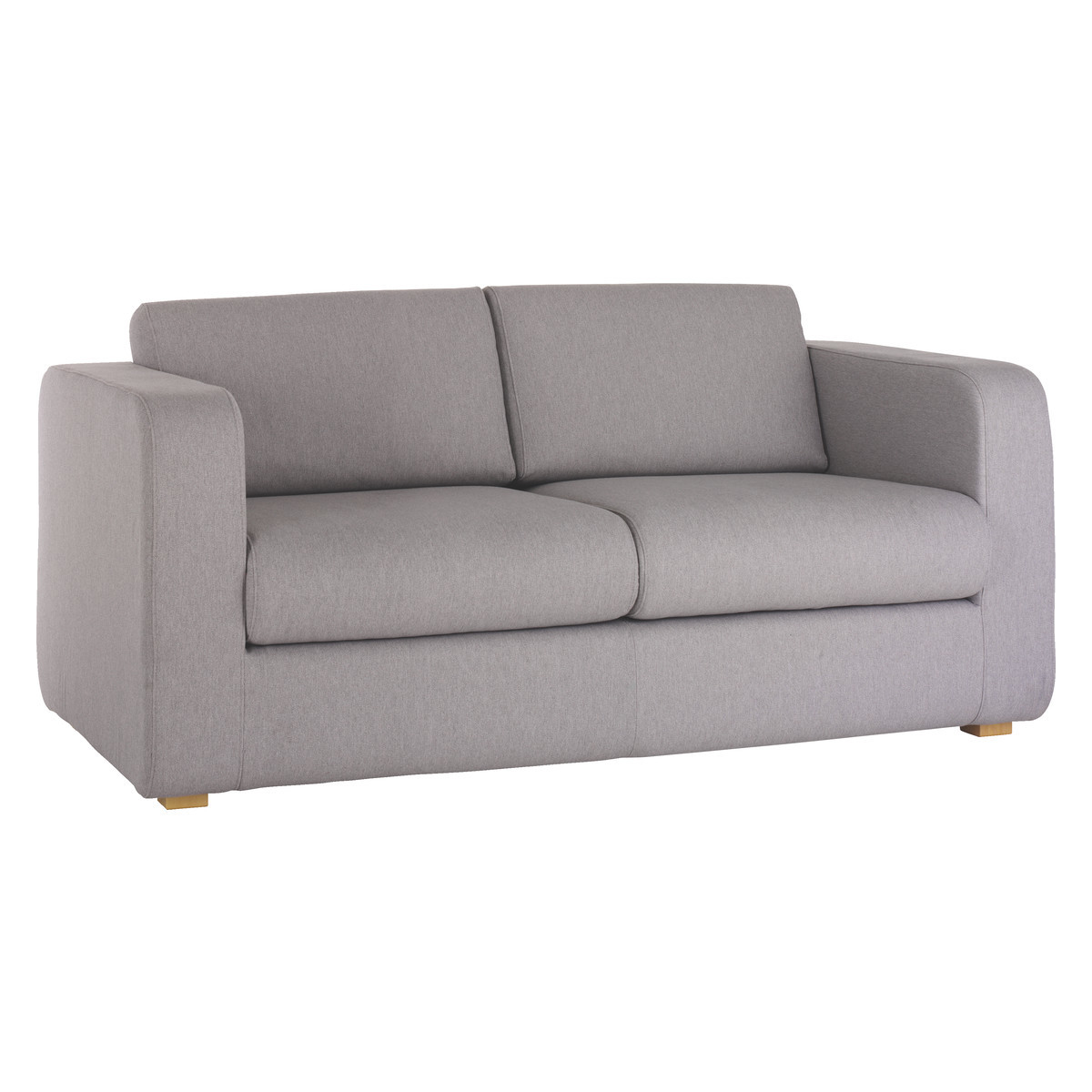 Porto Grey FaBric 2 Seater Sofa, Wooden Feet, Grey – image 3