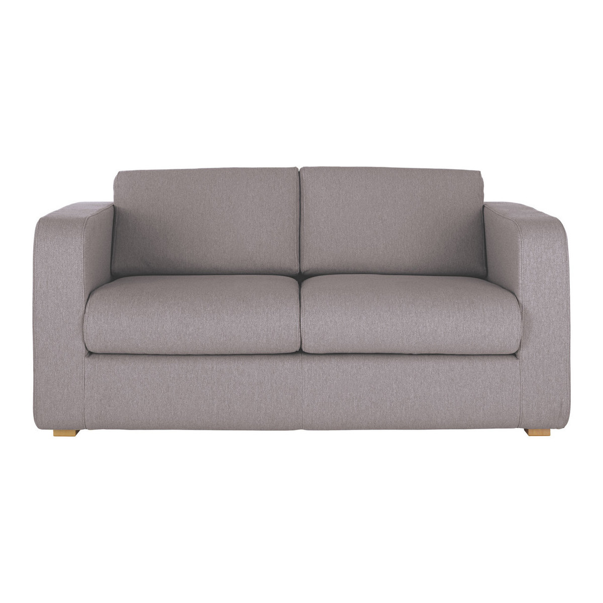 Porto Grey FaBric 2 Seater Sofa, Wooden Feet, Grey – image 1