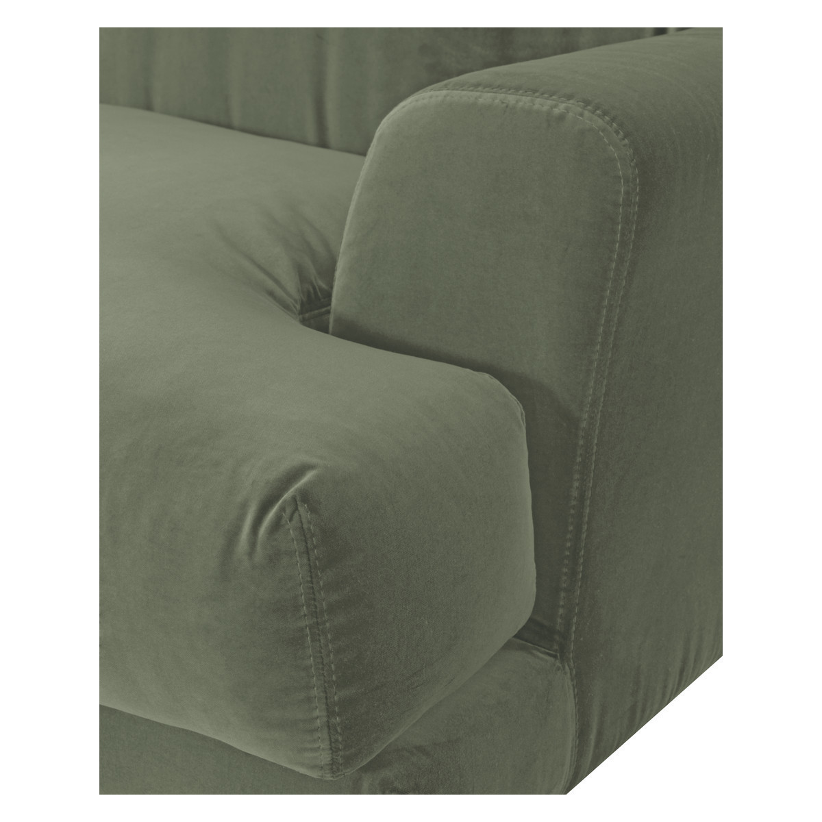 Askem Sage Green Velvet 3 Seater Sofa, Green Green – image 6