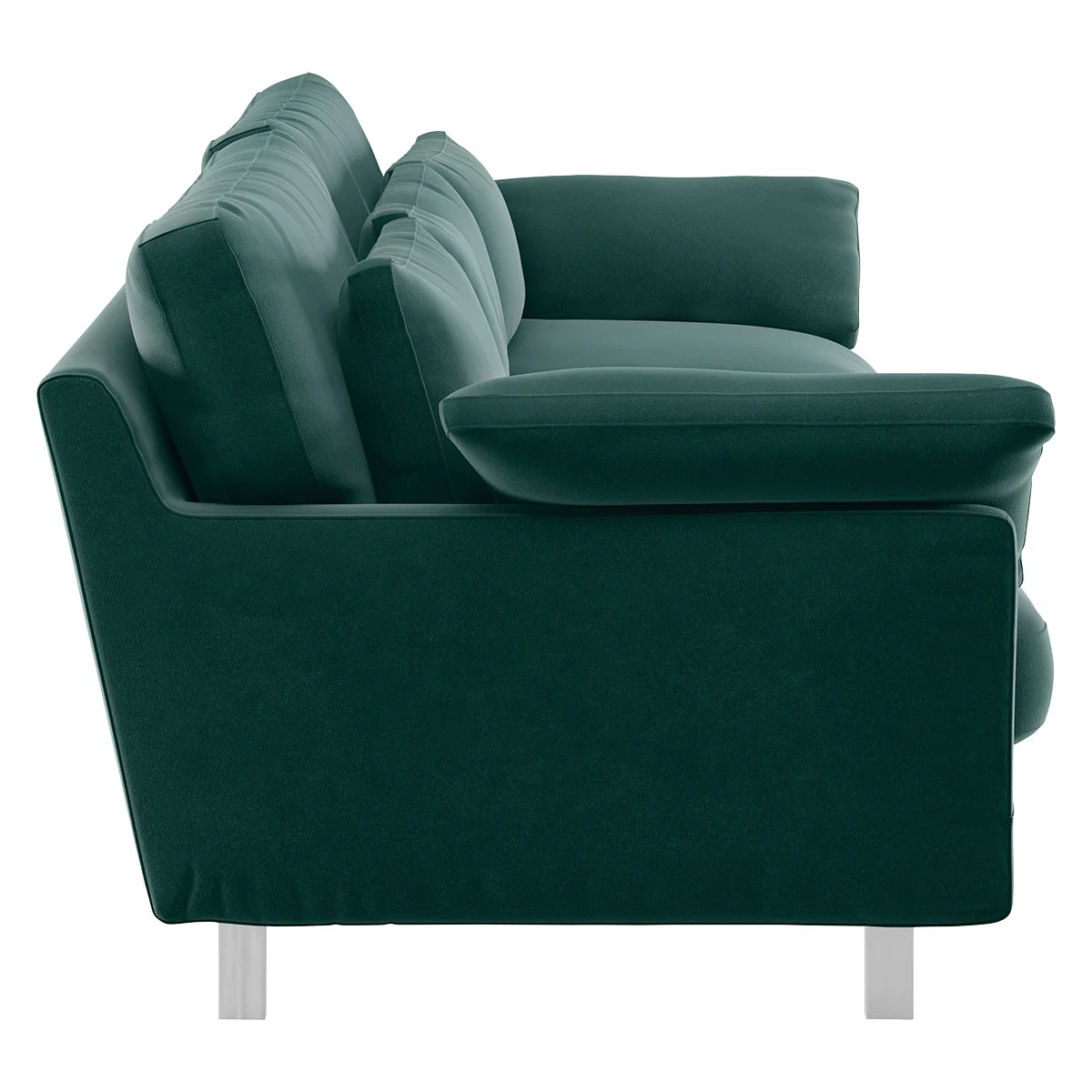 Cuscino Emerald Green Velvet 3 Seater Sofa, Green – image 4