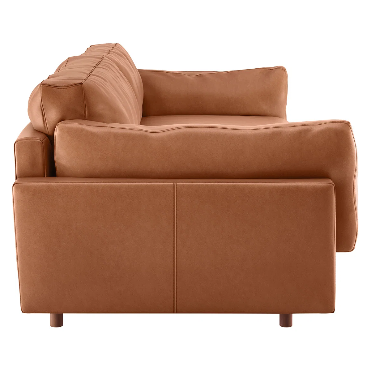 Elkin Tan Leather 4 Seat Sofa, Tan – image 4