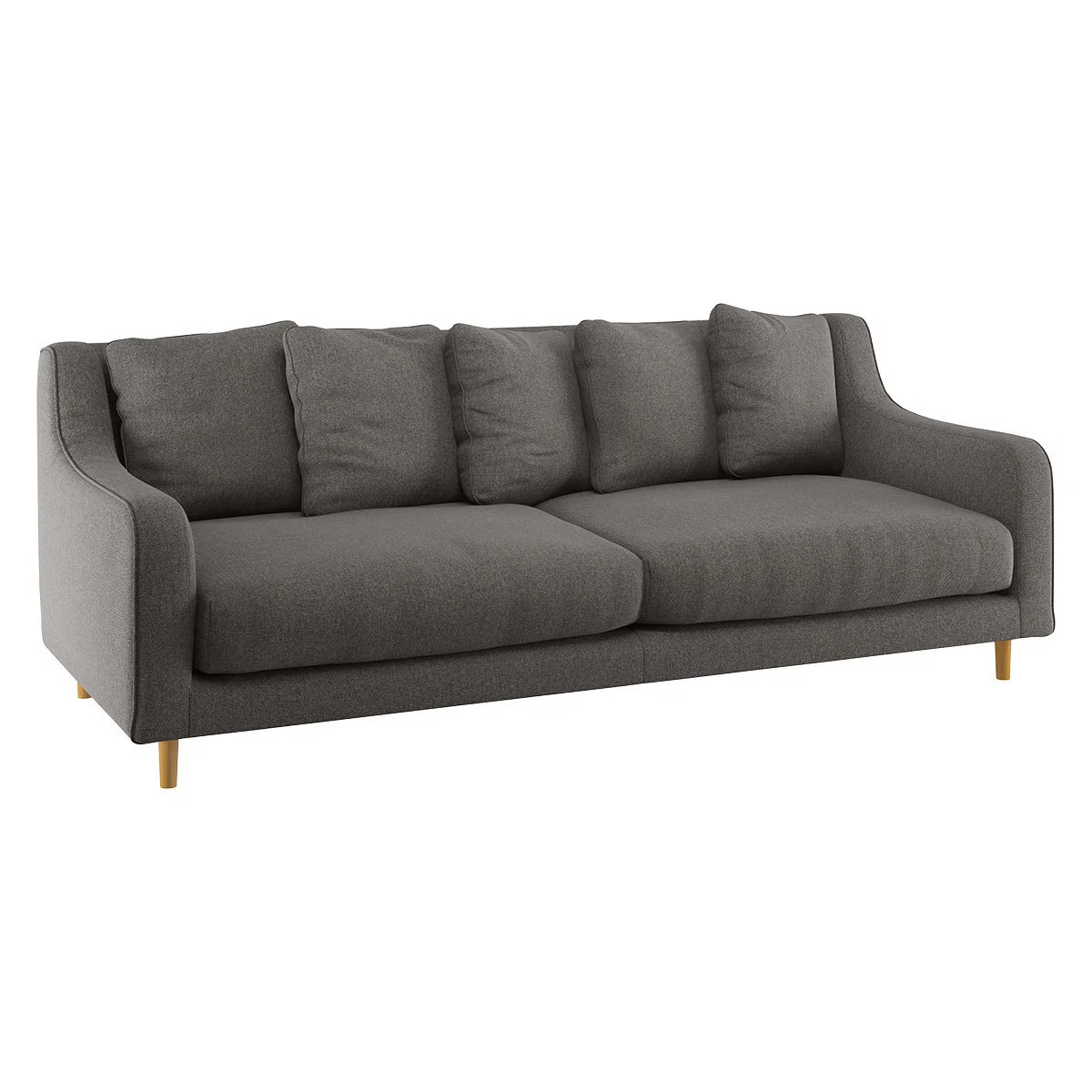 Swift Charcoal Grey Wool 3 Seater Sofa, Charcoal – image 3