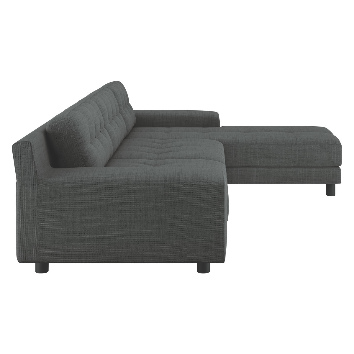 Hendricks Charcoal Grey Italian Woven FaBric Right Arm Chaise Sofa, Charcoal – image 4