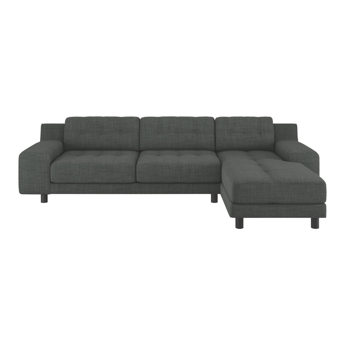Hendricks Charcoal Grey Italian Woven FaBric Right Arm Chaise Sofa, Charcoal – image 1