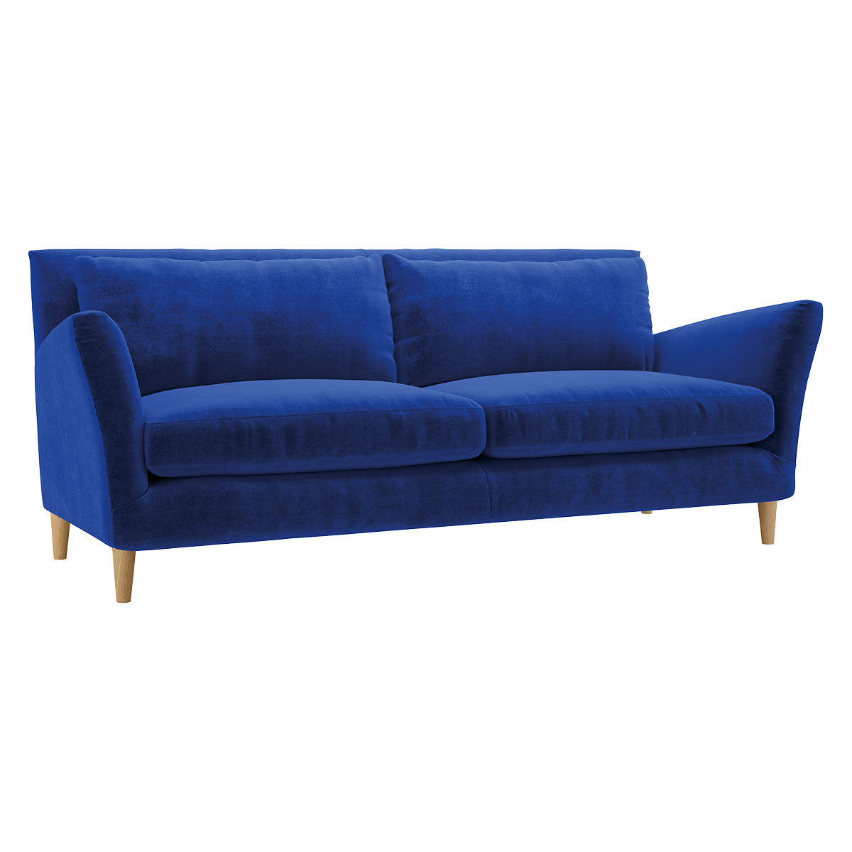 Keele Cobalt Blue Velvet 3 Seat Sofa, Blue – image 3