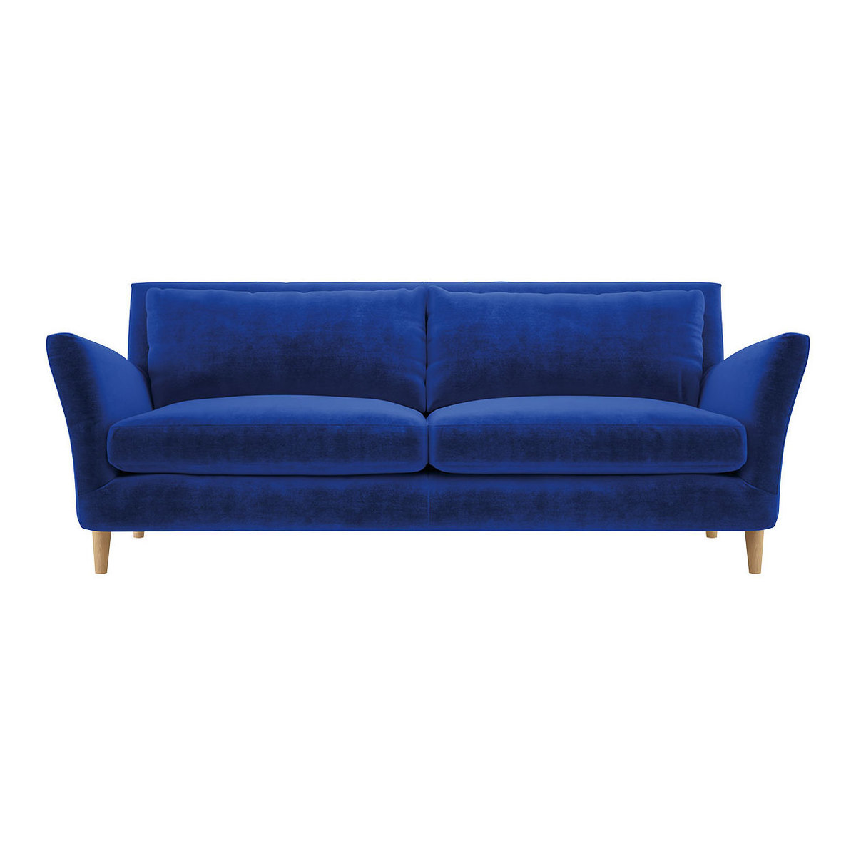 Keele Cobalt Blue Velvet 3 Seat Sofa, Blue – image 1