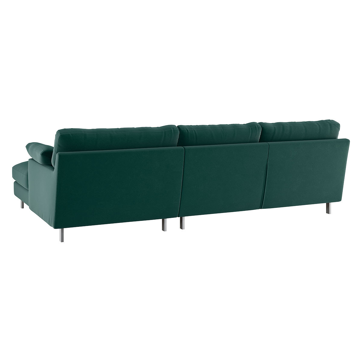 Cuscino Emerald Green Velvet Right-Arm Chaise Sofa, Green – image 5