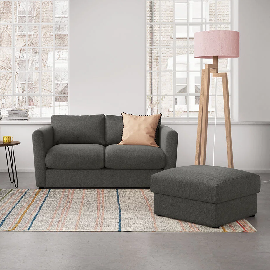 Joshua Blue FaBric 2 Seat Sofa, Blue – image 2
