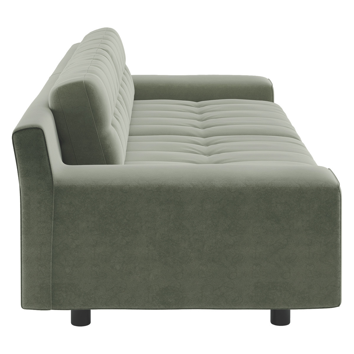 Hendricks Sage Green Velvet 4 Seater Sofa, Green Green – image 4