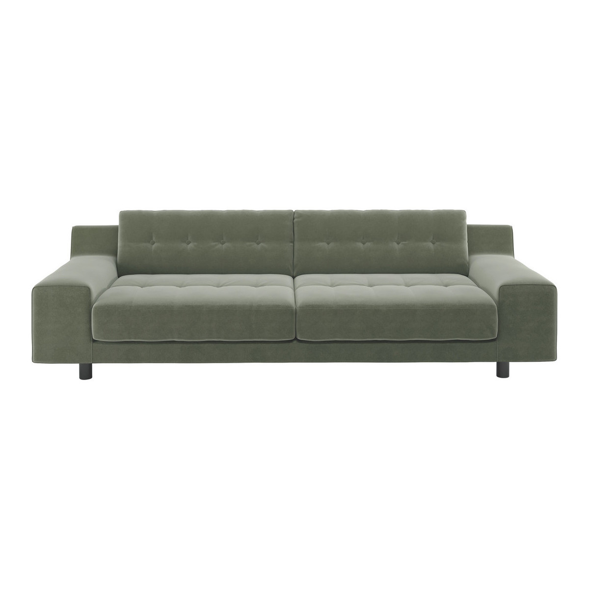 Hendricks Sage Green Velvet 4 Seater Sofa, Green Green – image 1