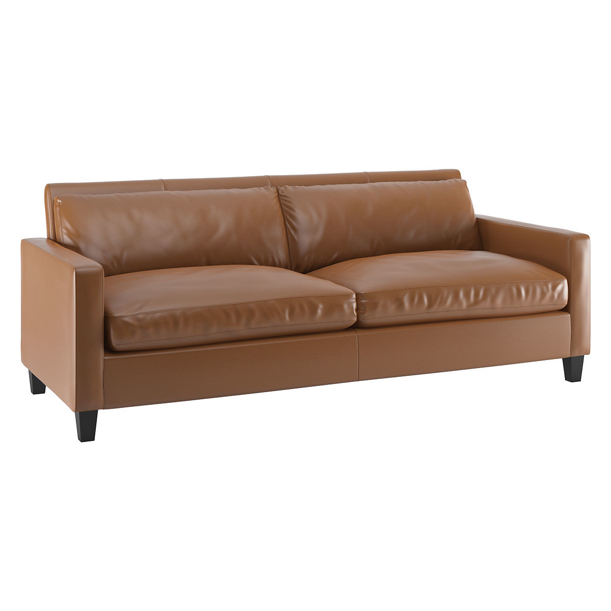 Chester Light Brown 3 Seat Sofa, Dark Feet, Light Brown – image 4