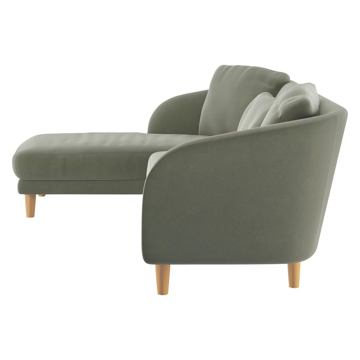 Colby Sage Green Velvet Left Arm Chaise Sofa, Green Green – image 4