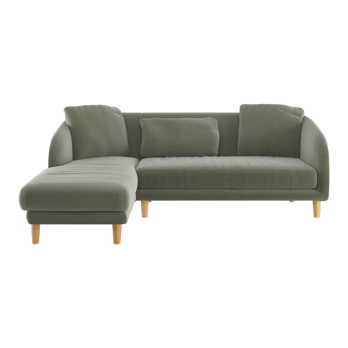 Colby Sage Green Velvet Left Arm Chaise Sofa, Green Green – image 1