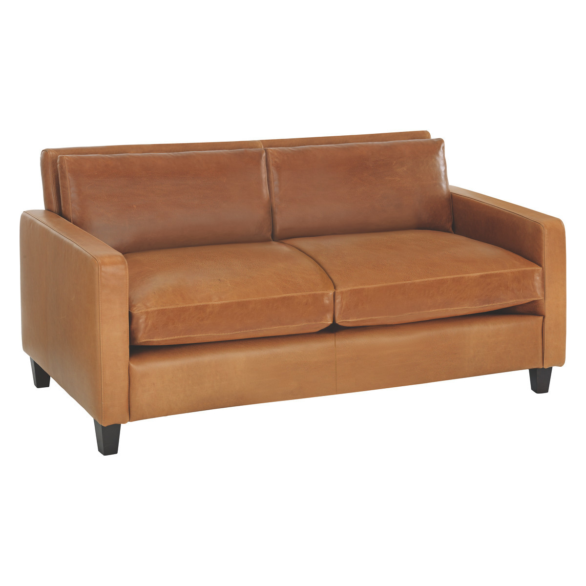 Chester Mid Tan Leather 2 Seater Sofa, Dark Stained Feet, Mid Tan – image 3