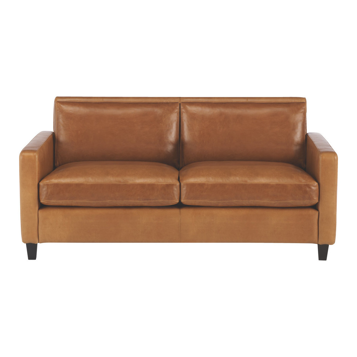 Chester Mid Tan Leather 2 Seater Sofa, Dark Stained Feet, Mid Tan – image 1
