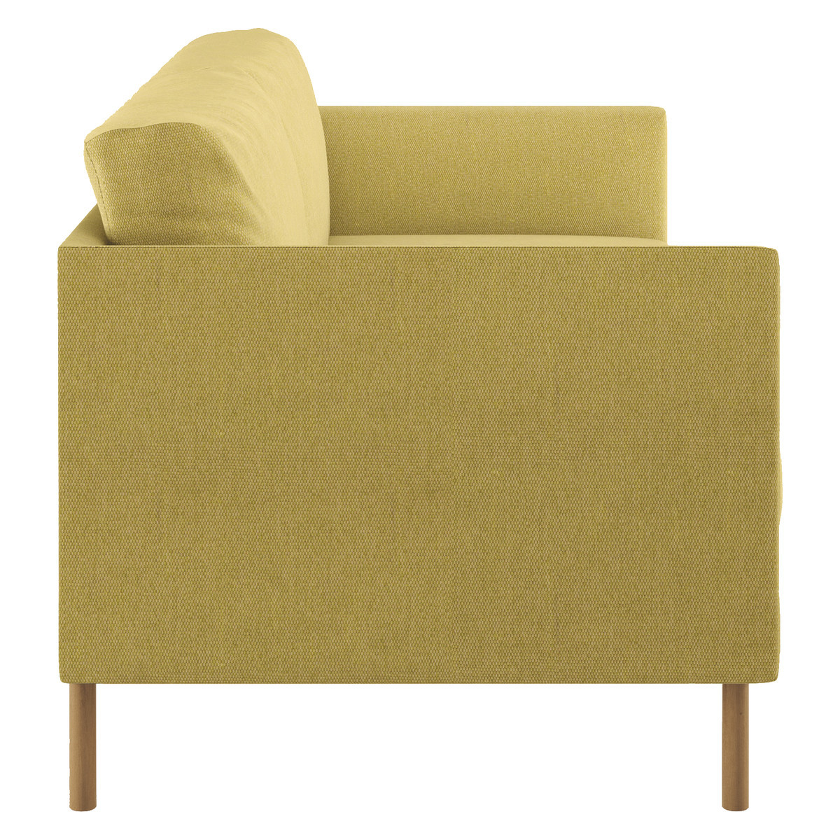 Hyde Yellow FaBric 2 Seater Sofa, Wooden Legs, Yellow – image 4