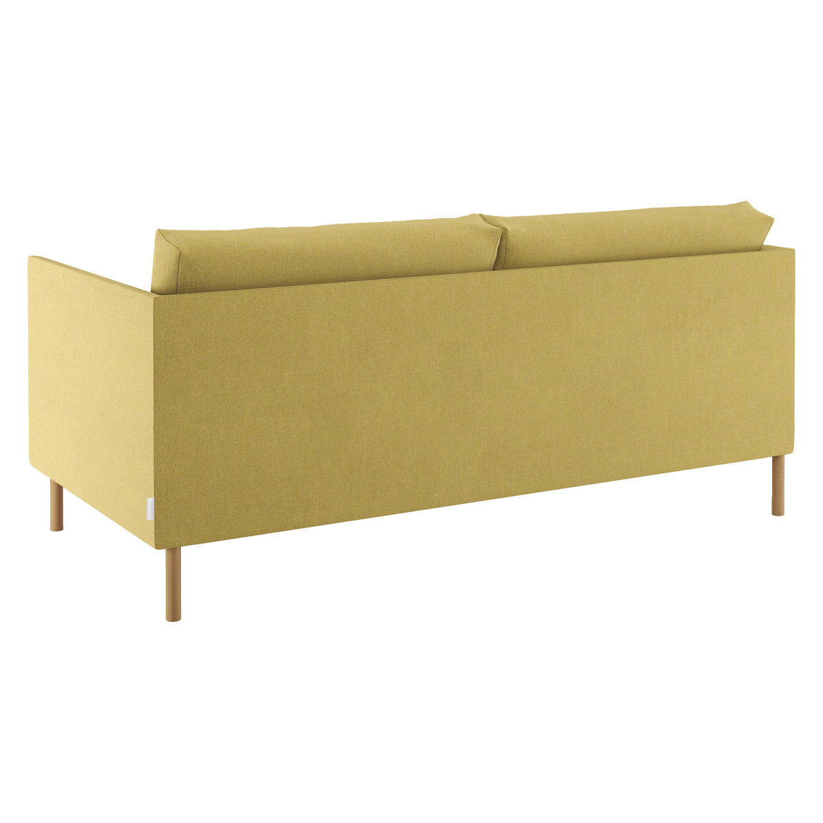 Hyde Yellow FaBric 2 Seater Sofa, Wooden Legs, Yellow – image 5