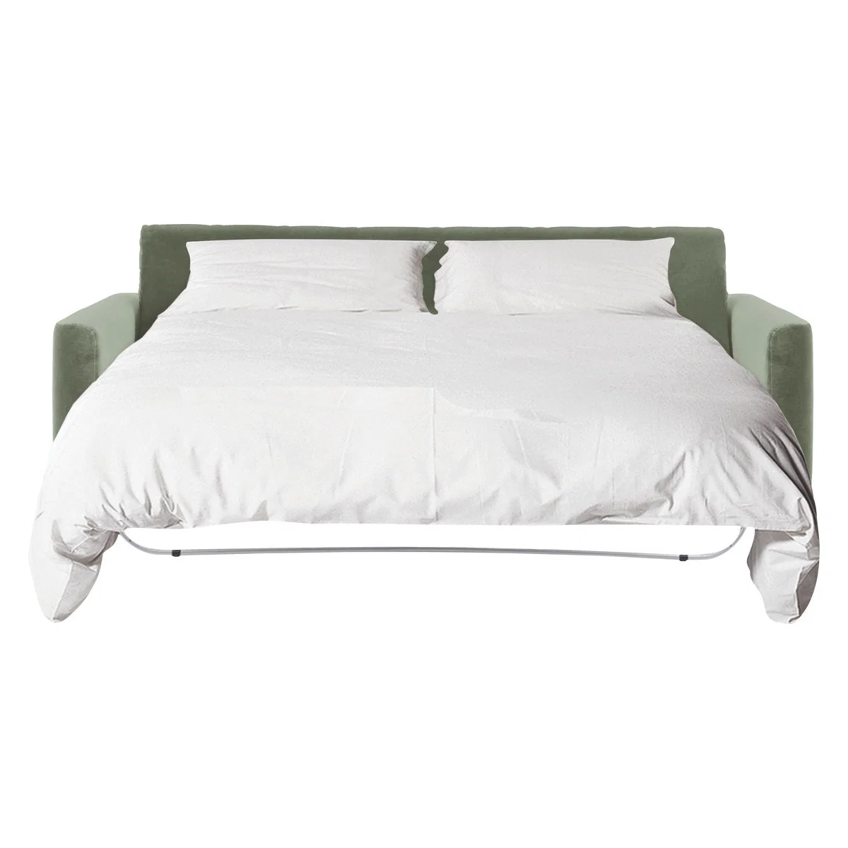 Rupert Sage Green Velvet 2 Seater Sofa Bed, Green Green – image 3
