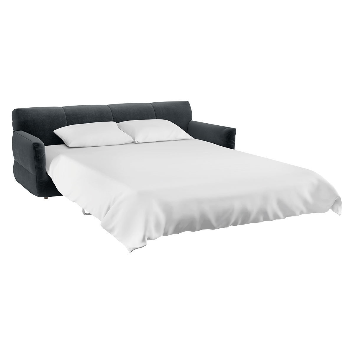 Newington Dark Grey Velvet 3 Seater Sofabed, Grey – image 6