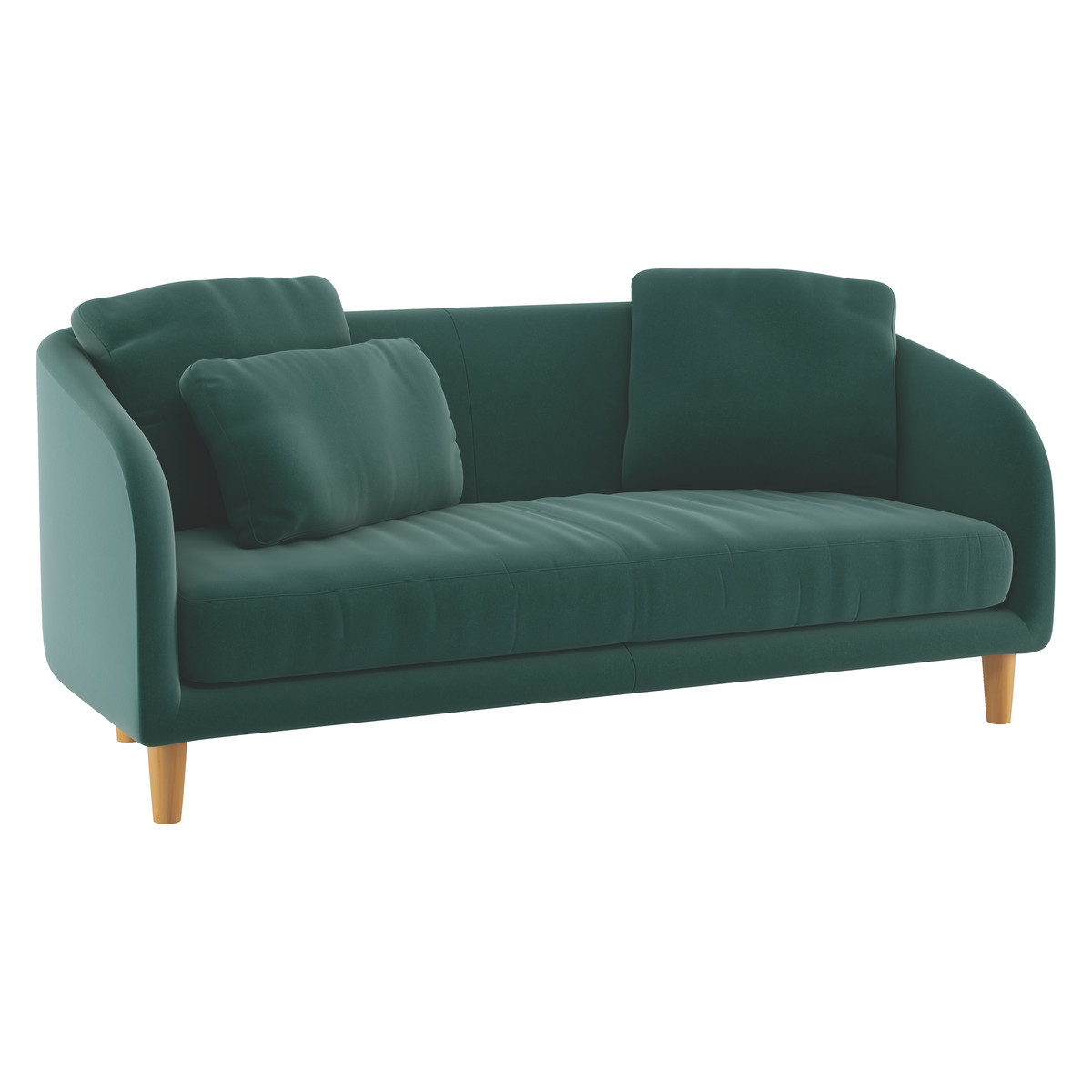Colby Emerald Green Velvet 2 Seater Sofa, Green – image 3