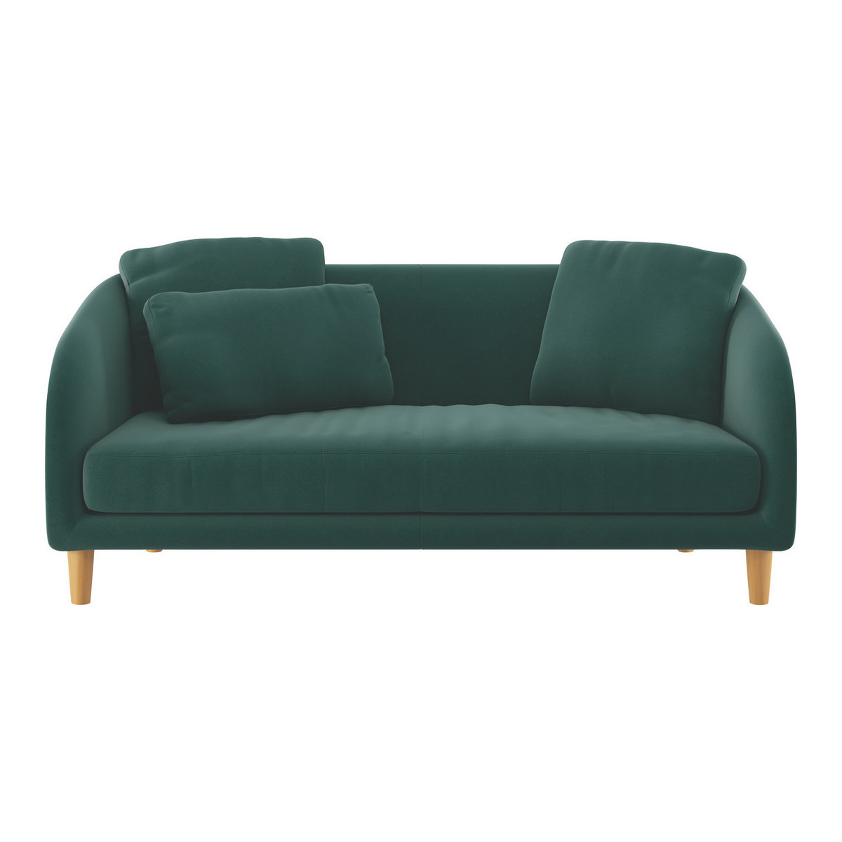 Colby Emerald Green Velvet 2 Seater Sofa, Green – image 1