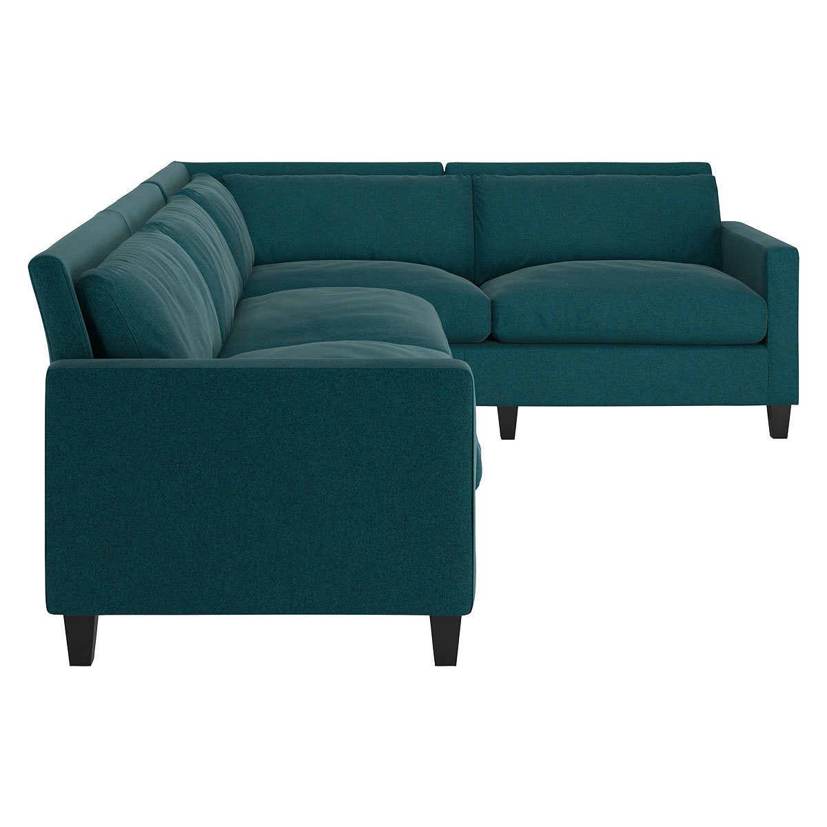 Chester Teal Green Tweed Wool Mix Left-Arm Corner Sofa, Dark Feet, Green – image 3