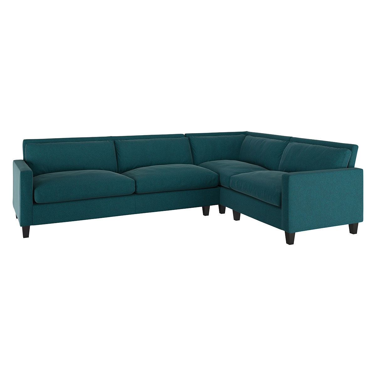 Chester Teal Green Tweed Wool Mix Left-Arm Corner Sofa, Dark Feet, Green – image 4