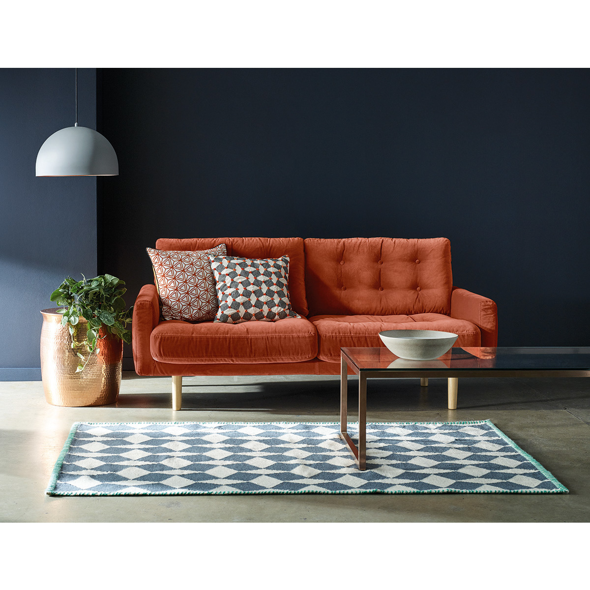 Fenner Charcoal Grey FaBric 2 Seater Sofa, Charcoal – image 6
