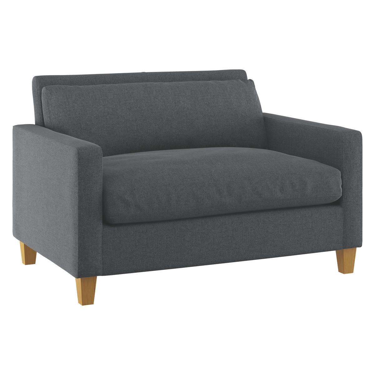 Chester Grey Textured Compact Sofa, Oak Stained Feet, Grey – image 4