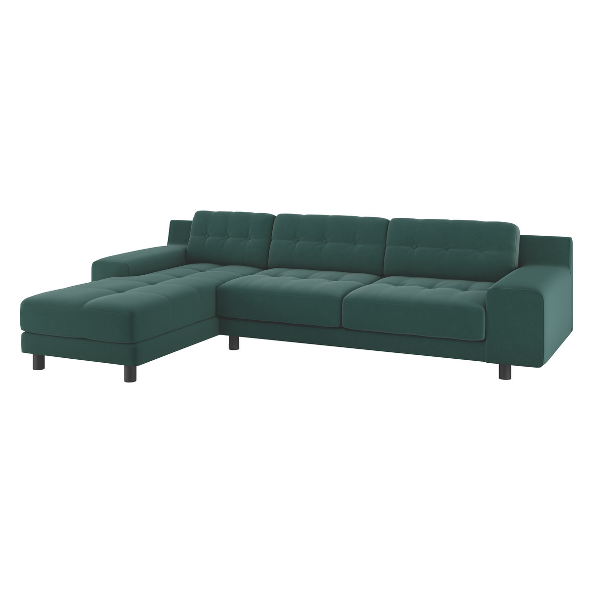 Hendricks Emerald Green Velvet Left Arm Chaise Sofa, Green – image 3
