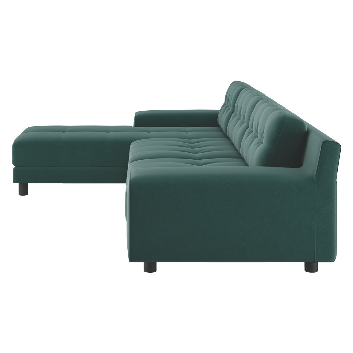 Hendricks Emerald Green Velvet Left Arm Chaise Sofa, Green – image 4