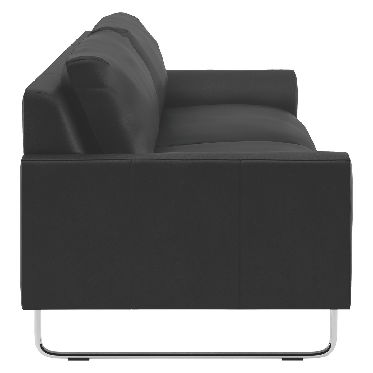 Lyle Black Premium Leather 3 Seater Sofa, Black – image 3