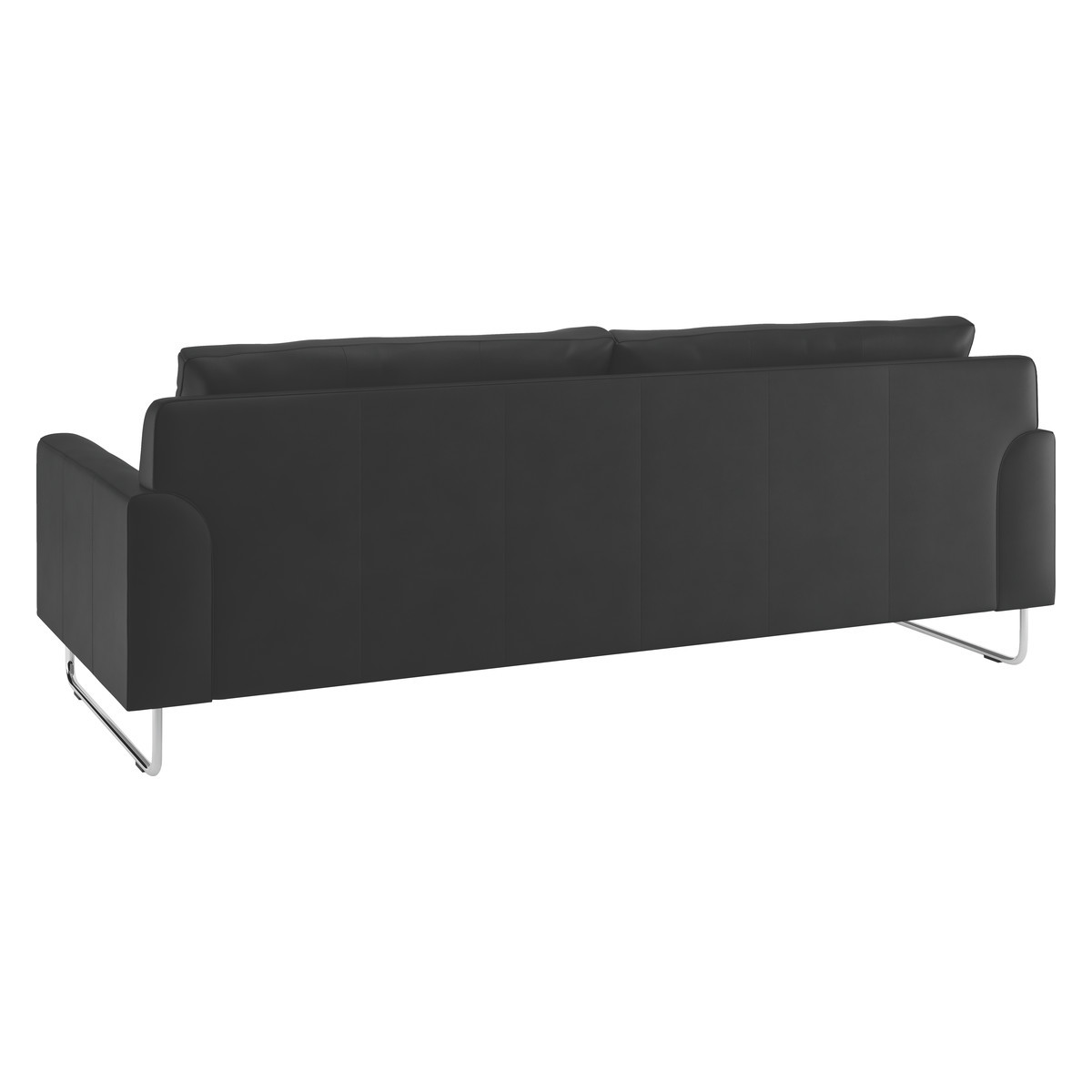 Lyle Black Premium Leather 3 Seater Sofa, Black – image 4