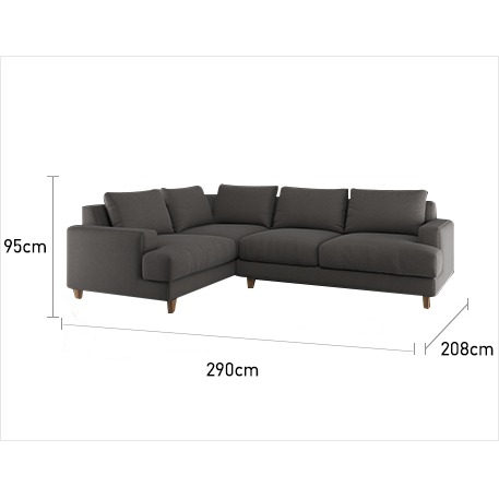 Wiltons Charcoal Grey Wool Right Hand Corner Sofa, Charcoal – image 7