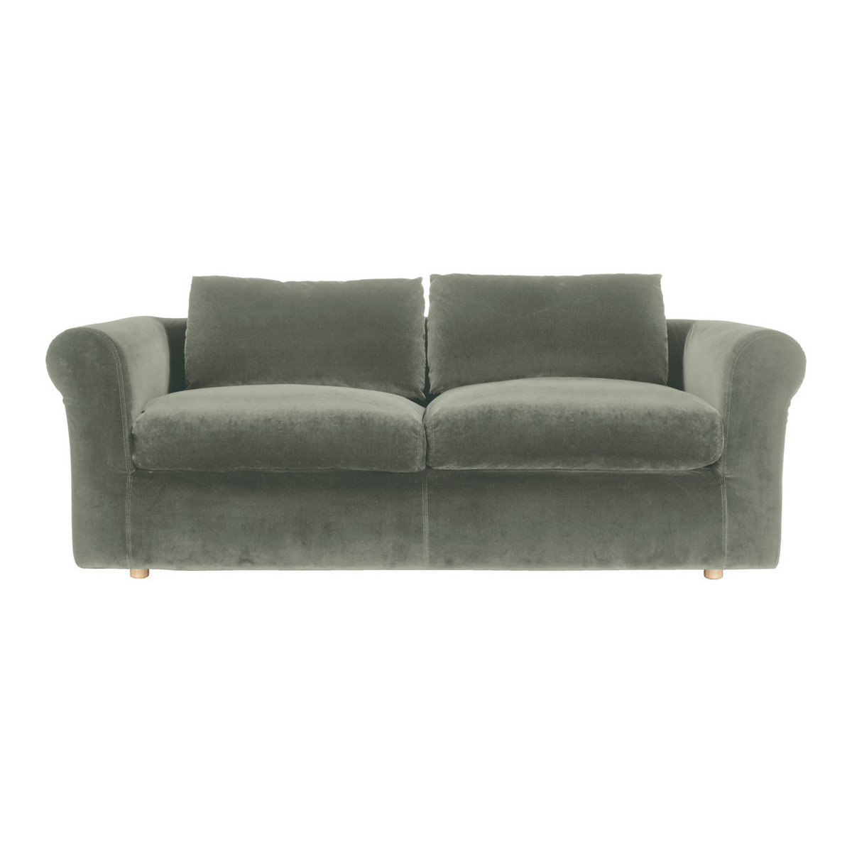 Louis Sage Green Velvet 4 Seater Sofa, Green Green – image 1