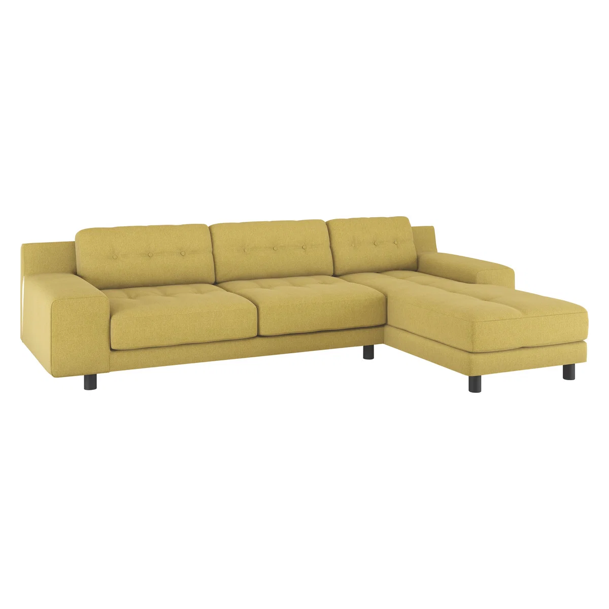 Hendricks Saffron Yellow FaBric Right Arm Chaise Sofa, Saffron Yellow – image 3