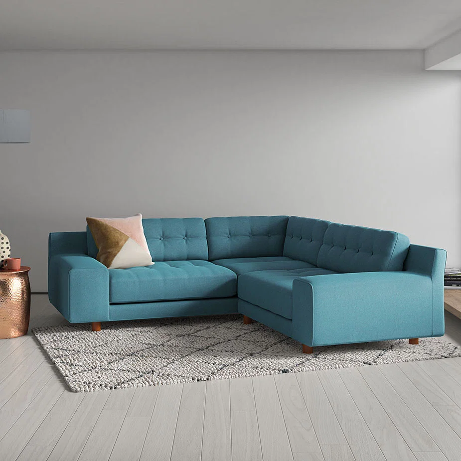 Hendricks 3 Seat Ink Blue Right Hand Corner Sofa, Blue – image 8