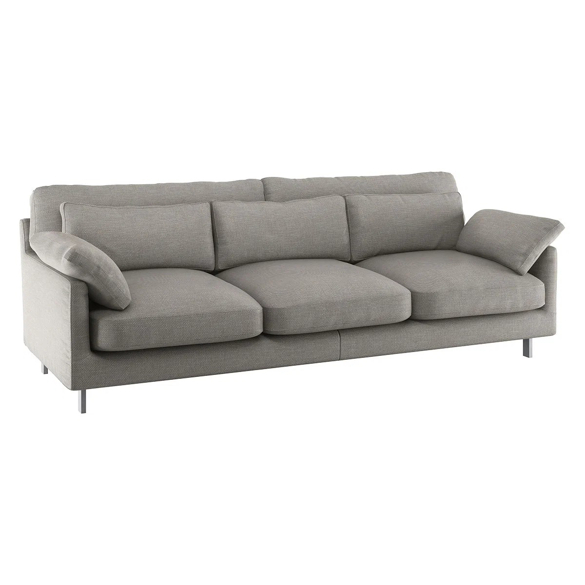 Cuscino Light Grey Textured FaBric 3 Seater Sofa, Grey – image 3