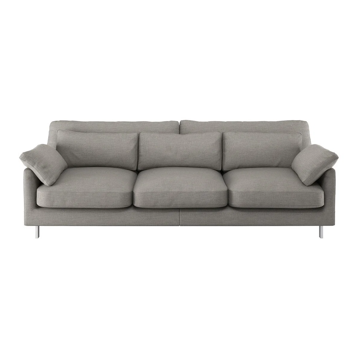 Cuscino Light Grey Textured FaBric 3 Seater Sofa, Grey – image 1