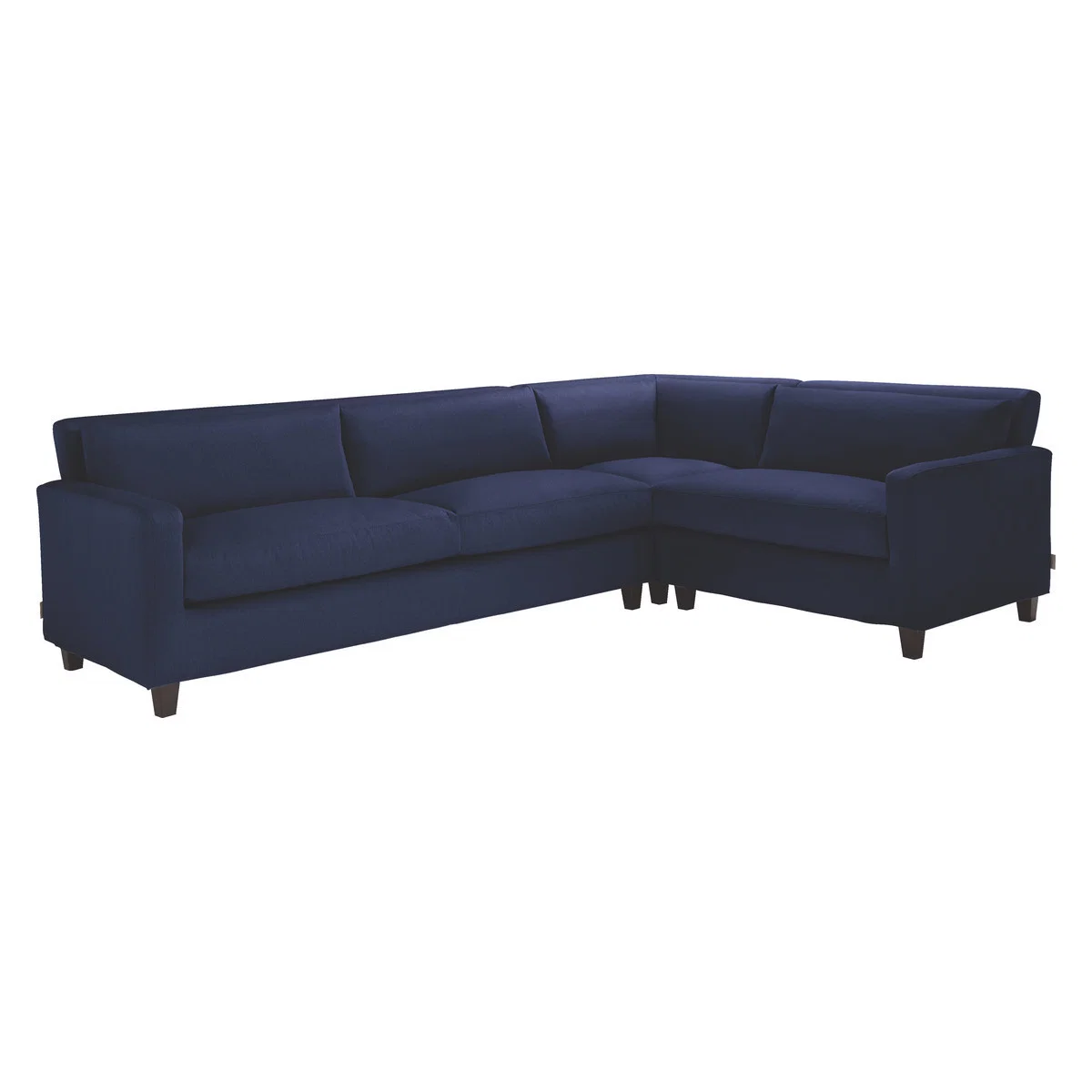 Chester Dark Blue FaBric Left-Arm Corner Sofa, Dark Feet, Blue – image 4