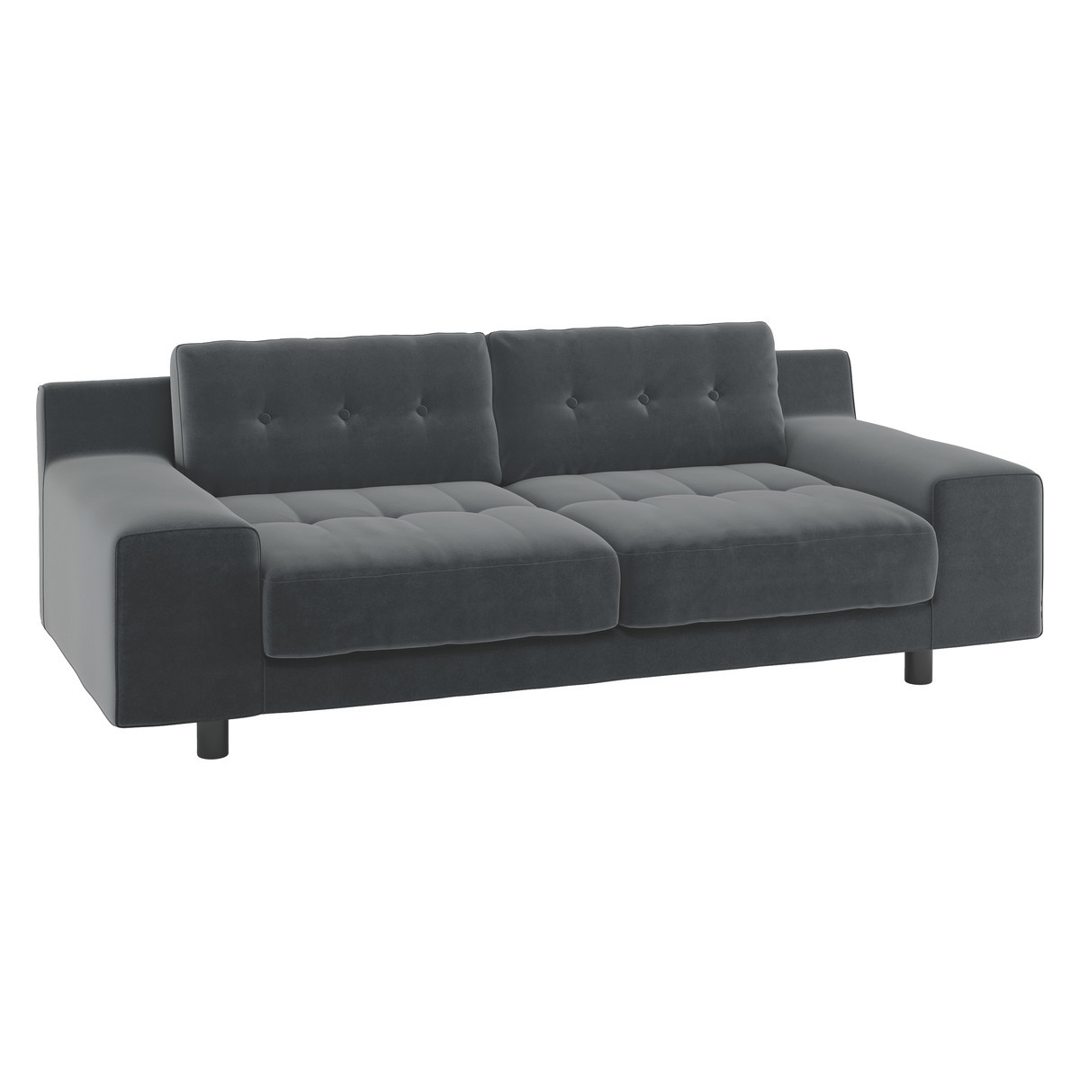 Habitat Hendricks 3 Seater Velvet Sofa - Dark Grey, Dark Grey – image 3